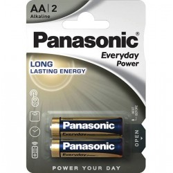 Baterii alkaline R6, AA, 1.5V, 2 buc/blister - Panasonic EverydayPower