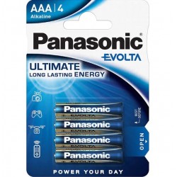 Baterii alkaline R3, AAA, 1.5V, 4 buc/blister - Panasonic Evolta