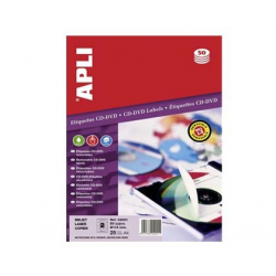 ETICHETE AUTOADEZIVE CD/DVD APLI A4, 25 coli/top