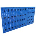 Panou metalic de perete pentru scule 960x480 mm, echipat cu 52 carlige, albastru, Plus