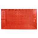 Panou metalic de perete pentru scule 960x480 mm, echipat cu 52 carlige, rosu, Plus