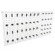 Panou metalic de perete pentru scule 960x480 mm, echipat cu 52 carlige, alb, Plus