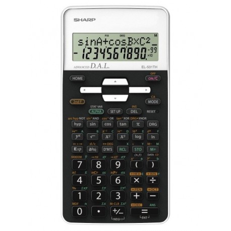 Calculator stiintific, 10 digits, 273 functiuni, 161x80x15mm, dual power, SHARP EL-531THWH-negru/alb