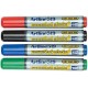 Marker pentru tabla de scris ARTLINE 519 - Dry safe ink, varf tesit 2.0-5.0mm, 4 culori/set