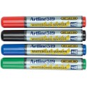 Marker pentru tabla de scris ARTLINE 519 - Dry safe ink, varf tesit 2.0-5.0mm, 4 culori/set