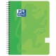 Caiet cu spirala A5, OXFORD School Touch , 70 file-90g/mp, 4 perf, coperta carton verde lime - dicta