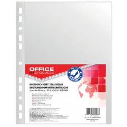 Folie protectie pentru documente A4, 55 microni, 100folii/set, Office Products - cristal