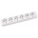Prelungitor cu 6 prize, lungime - 3 metri, Office Products - alb