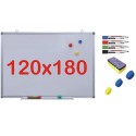 Pachet Tabla alba magnetica, 120x180 cm Premium + accesorii: markere, burete, magneti (7 ani Garantie)