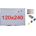 Pachet Tabla alba magnetica, 120x240 cm Premium + accesorii: markere, burete, magneti (7 ani Garantie)
