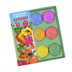 Kit plastelina magica, 3 x 86gr. + 10 ustensile pentru modelat, ALPINO Baby