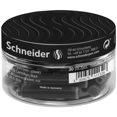 Patroane SCHNEIDER, 30buc/borcan cu capac plastic - cerneala neagra
