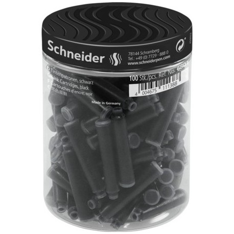 Patroane SCHNEIDER, 100buc/borcan cu capac plastic - cerneala neagra