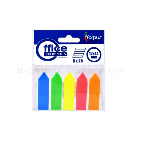 POST-IT INDEX 12X40MM PLASTIC NEON SAGEATA 5 CULORI FORPUS