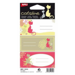 Etichete autoadezive Apli scolare, 3 coliset, 9 eticheteset, Catsline multicolor