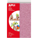 Coli Apli de spuma eva cu sclipici, grosime 2 mm, 4 coli/set, patru culori: roz, argintiu, albastru,