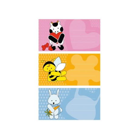 Etichete autoadezive Apli scolare, 3 coli/set, 9 etichete/set, diverse teme