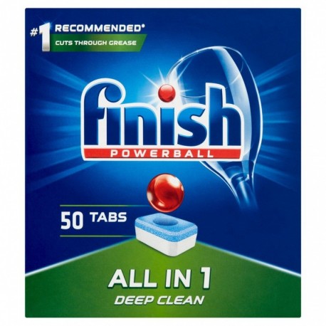 FINISH All-in-one Powerball Regular, tablete detergent pentru masina de spalat vase, 50buc/cutie