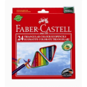 Creioane Colorate Triunghiulare 24 culori + Ascutitoare Eco Faber-Castell