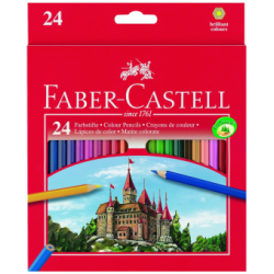 Creioane Colorate 24 culori + Ascutitoare Eco Faber-Castell