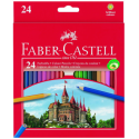 Creioane Colorate 24 culori + Ascutitoare Eco Faber-Castell