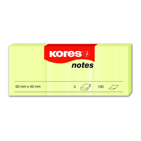 Notes Adeziv 40x50 mm Galben Pal 3x100 File Kores