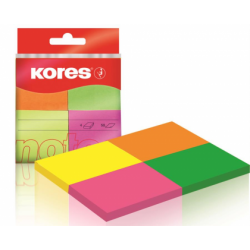 Notes Adeziv 40 x 50 mm 4 Culori Neon x 50 File Kores