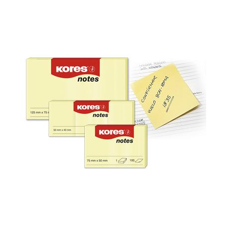 Notes Adeziv 50x75 mm Galben Pal 100 File Kores