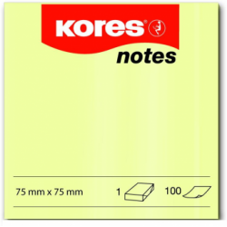 Notes Adeziv 75x75 mm Galben Pal 100 File Kores