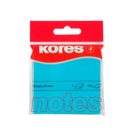 Notes Adeziv 75 x 75 mm albastru neon 100 File Kores
