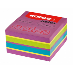 Notes Adeziv 75 x 75 mm Neon Mixt Nou 450 File Kores