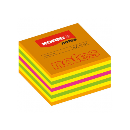 Notes Adeziv 75 x 75 mm Neon Mixt 450 File Kores