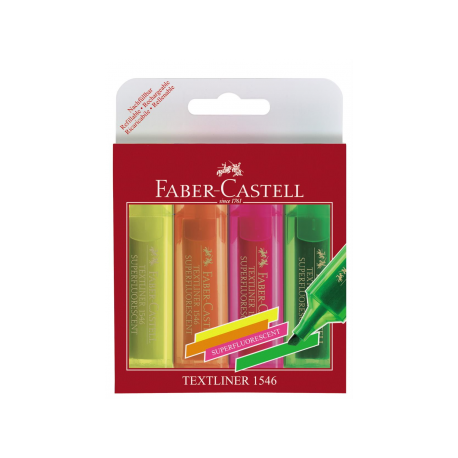 Textmarker Set 4 Superfluorescent 1546 Faber-Castell