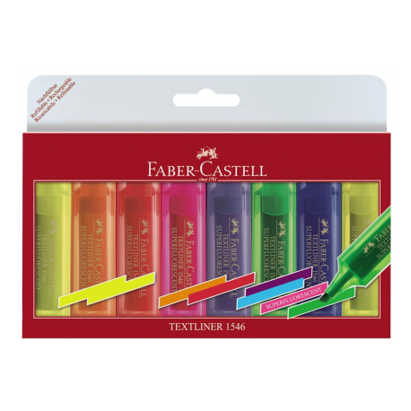 Textmarker Set 8 Superfluorescent 1546 Faber-Castell