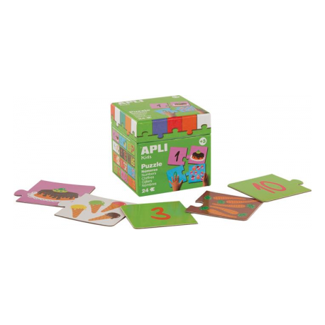 Puzzle educativ Apli, cu tema numere, 24 de piese