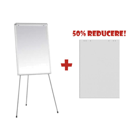 FLIPCHART MAGNETIC SMART 70x100 cm + HARTIE FLIPCHART 70x100 cm, 20 coli/top