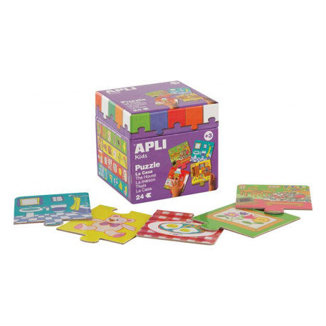 Puzzle educativ Apli, cu tema acasa, 24 de piese