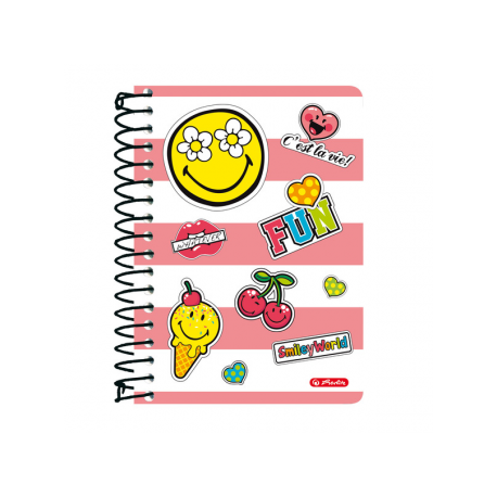 CAIET CU SPIRALA 10X14CM, 200 FILE, SMILEYWORLD GIRLY