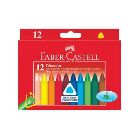 Creioane Cerate Triunghiulare 12 culori Faber-Castell