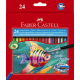 Creioane Colorate Acuarela 24 buc + Pensula Faber-Castell