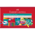 Creioane Colorate Acuarela 35 buc + Pensula Cutie Lemn Faber-Castell