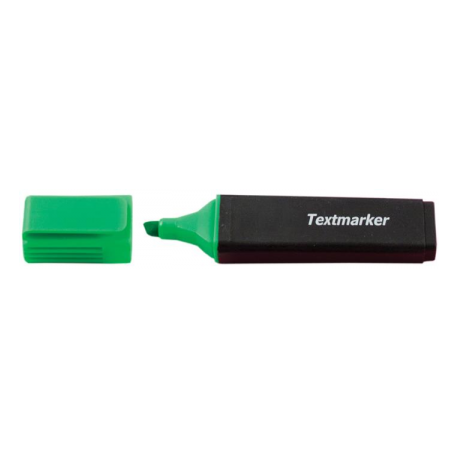 Textmarker, corp plastic, dreptunghiular, negru, capac in culoarea scrierii, varf retezat, 2 - 5 mm,