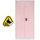 Fiset dulap metalic 4 polite+baza, 180x80x35 cm, 60 kg/polita, usi color roz, dulap metalic neasamblat