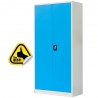 Fiset metalic 4 polite+baza, 180x80x35 cm, 60kg/polita, usi albastre, dulap metalic neasamblat