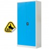 Fiset metalic 4 polite+baza, 180x80x35 cm, 60kg/polita, usi albastre, dulap metalic neasamblat