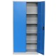 Fiset dulap metalic 4 polite+baza, 180x80x35 cm, 60 kg/polita, usi color albastre, dulap metalic neasamblat