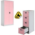 SET: CLASIFICATOR METALIC + FISET METALIC ASAMBLAT sertare/usi roz, PLUS
