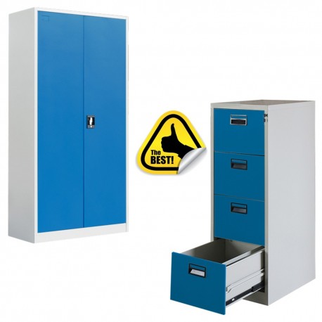 SET: CLASIFICATOR METALIC + FISET METALIC ASAMBLAT sertare/usi albastre, PLUS