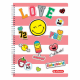 CAIET A4 70 FILE CU SPIRALA PATRATELE, SMILEYWORLD GIRLY