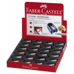 Ascutitoare Plastic Simpla Cu Cauciuc Rosie/Albastra Faber-Castell